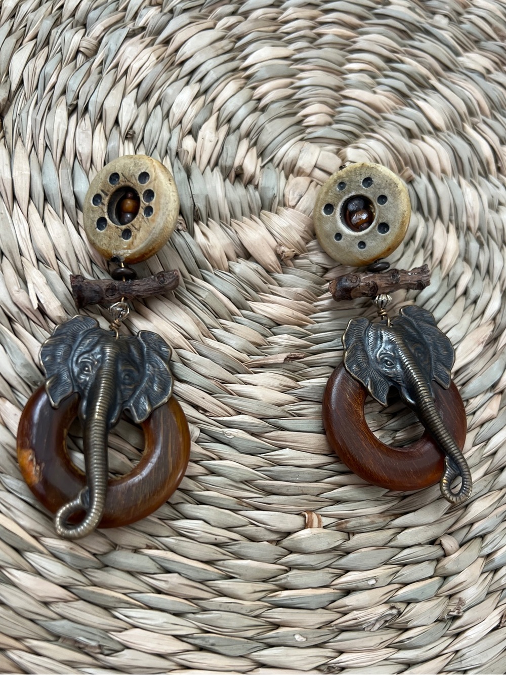 Vintage Elephant Dangle Earrings